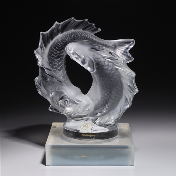 Lalique Pisces double fish glass