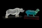 LALIQUE RHINOCEROS AND DAUM HI
