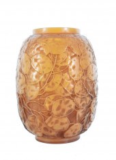 LALIQUE SEPIA OPALINE MONNAIE