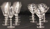 LALIQUE SIGNED WINE GOBLETS AN