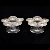 LALIQUE, SOPHIA CANDELABRA, AS