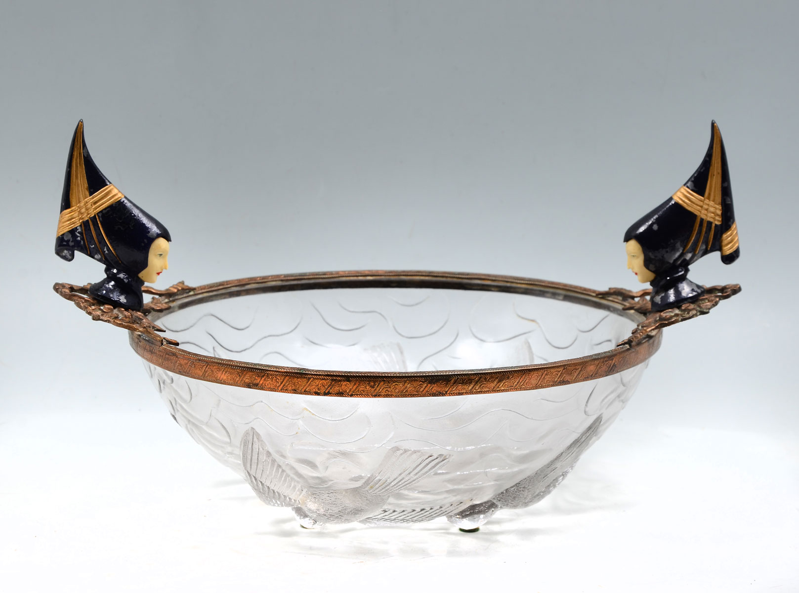 LALIQUE STYLE ART DECO METAL