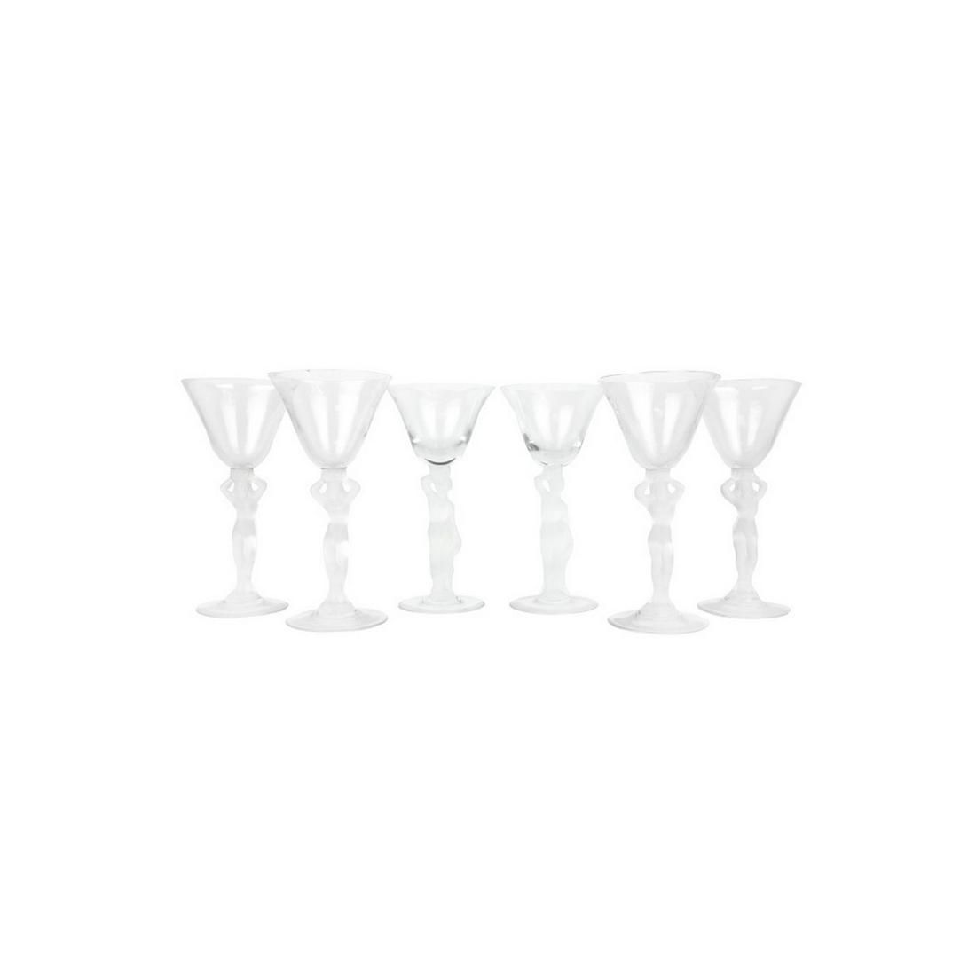 LALIQUE STYLE CRYSTAL STEMSSet of