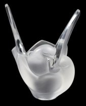 LALIQUE 'SYLVIE' DOVES VASE SI