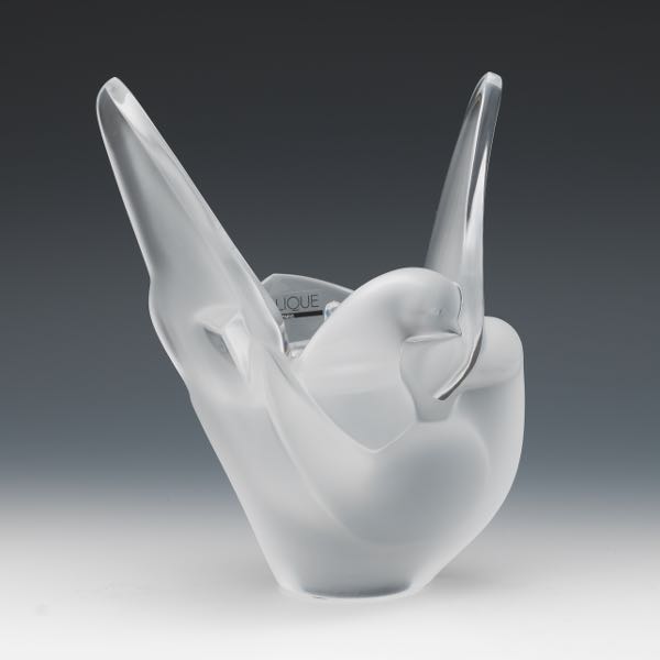 LALIQUE "SYLVIE" VASE 8 ½" x 7" x 4