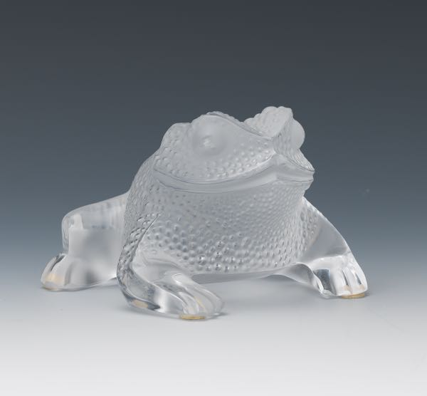 LALIQUE TOAD 3" x 4 ½" x 4 ¾" Clear