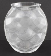 LALIQUE "TORTUE" CRYSTAL VASE