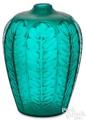 LALIQUE TOURNAI TEAL GREEN GLA