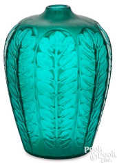 LALIQUE TOURNAI TEAL GREEN GLA