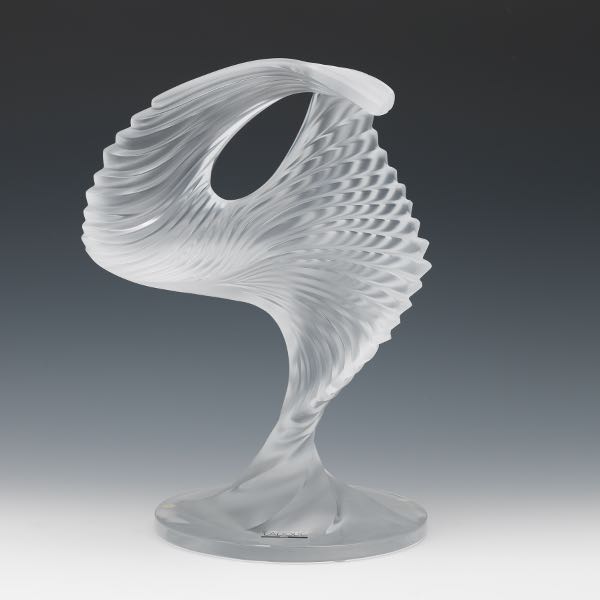 LALIQUE "TROPHEE" CRYSTAL SCULPTURE