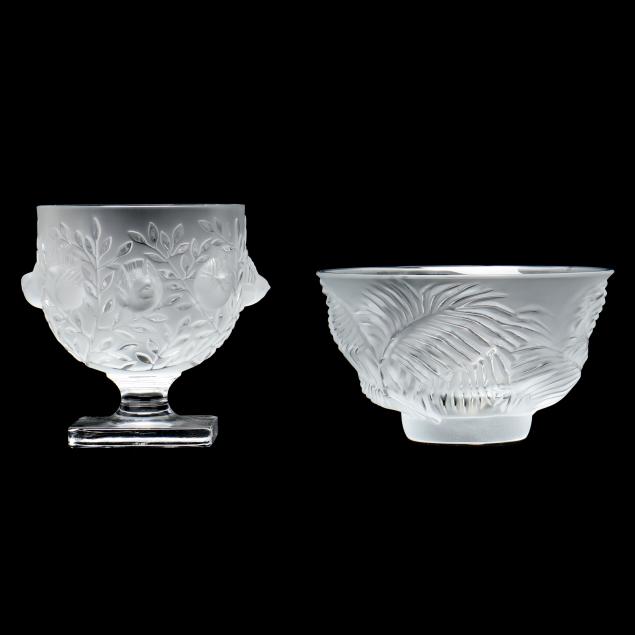 LALIQUE, TWO CRYSTAL BOWLS