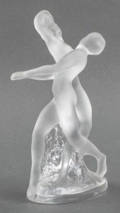 LALIQUE TWO DANCERS FROSTED CR