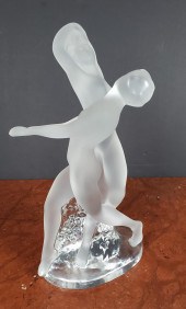 LALIQUE TWO NYMPHS. SIGNED LAL