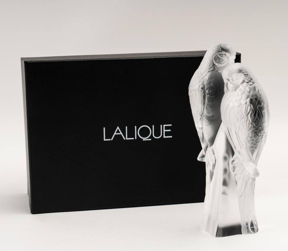 LALIQUE TWO PARAKEETS
