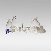 Lalique. Vase, two carafes, an