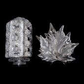 LALIQUE, WALL LIGHTS, TWO Lali