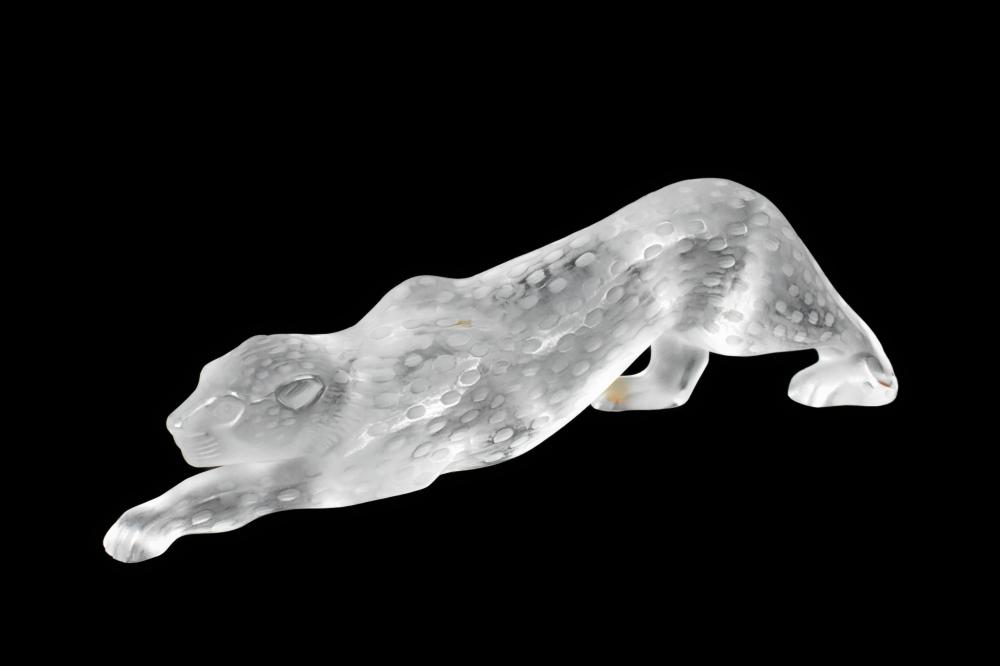 LALIQUE ZEILA PANTHER, SIGNED