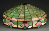 LAMB BROS. LEADED GLASS LAMP S