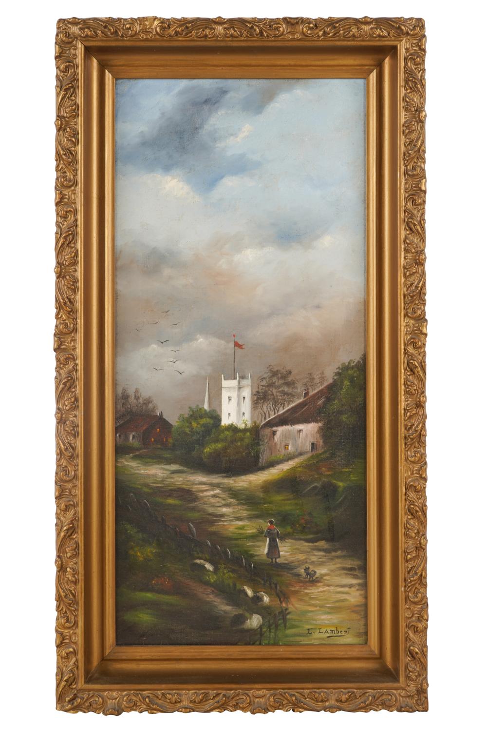 LAMBERT: CASTLE LANDSCAPEoil on