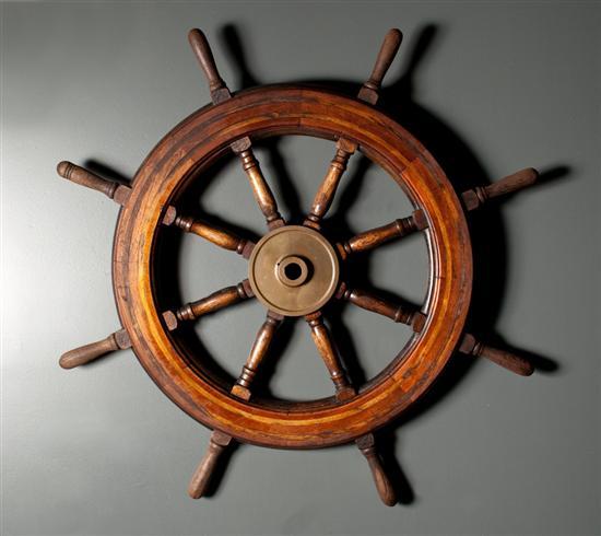 Laminated oak and metal ship's