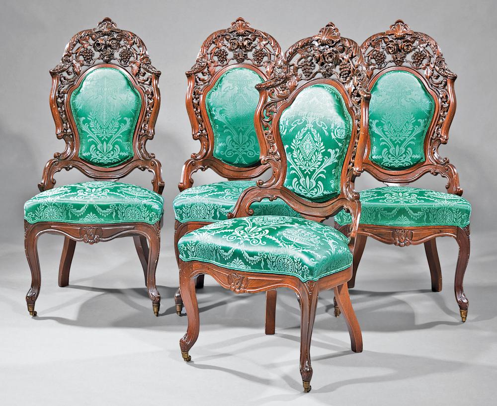 LAMINATED ROSEWOOD SIDE CHAIRS,