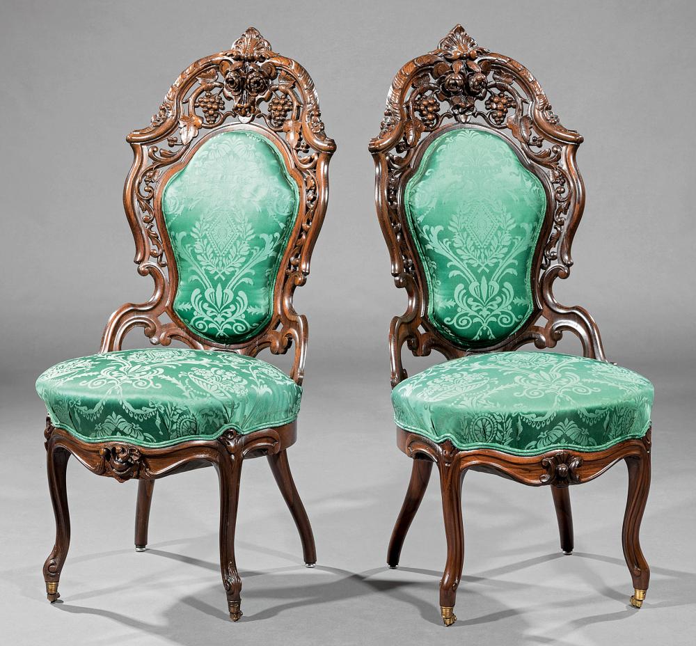 LAMINATED ROSEWOOD SIDE CHAIRS,