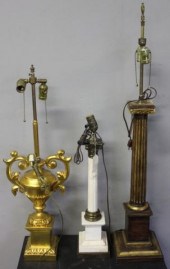 Lamp Lot Including Silver Leaf