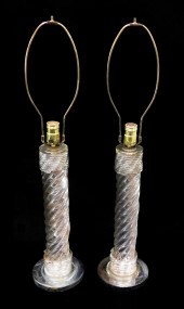 LAMP: PAIR OF COLUMN LAMPS, AM