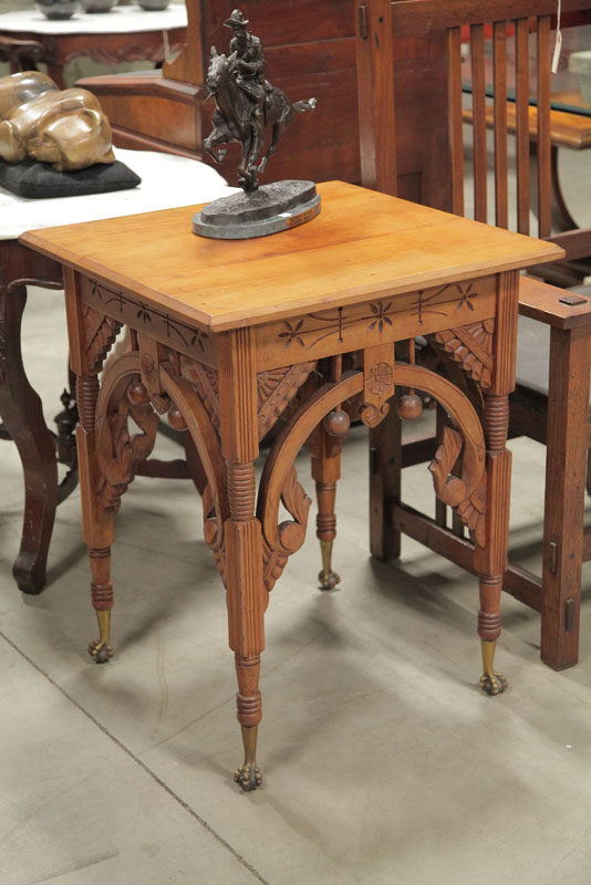 LAMP TABLE. Walnut  stick and