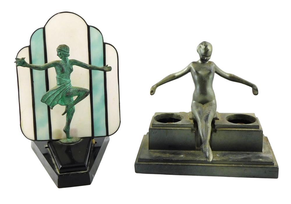 LAMPS: TWO ART DECO LAMPS,