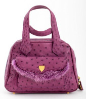 LANA MARKS PURPLE OSTRICH LEAT