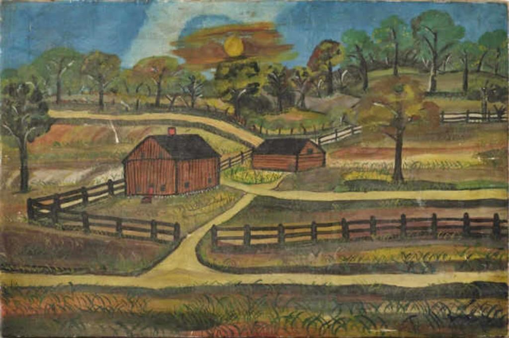 LANARK FARM SCENEAn oil on canvas