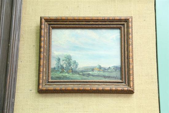 LANDSCAPE. Oil on artist board of a