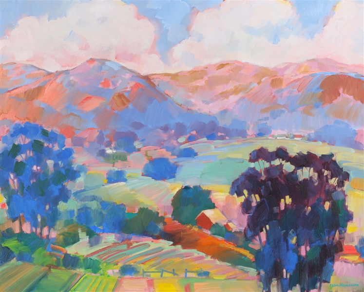 Landscape oil painting by