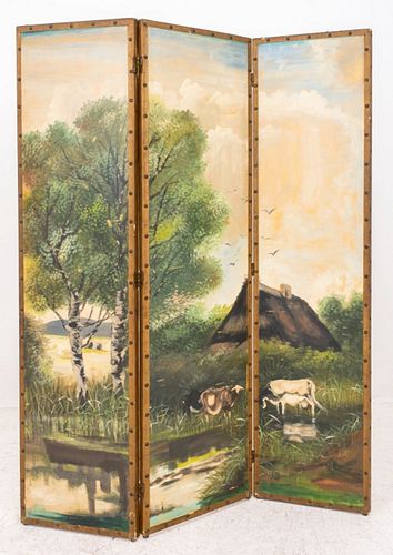LANDSCAPE PAINTED THREE-PANEL