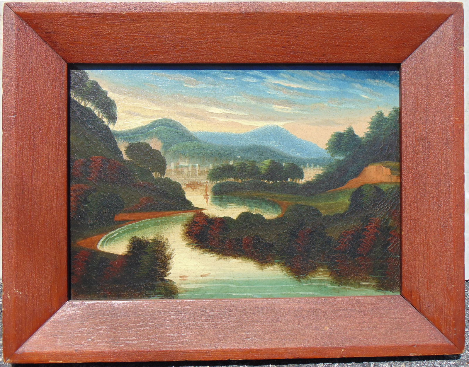 LANDSCAPE PAINTING WITH RIVER &