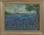 Landscape with Bluebonnets by