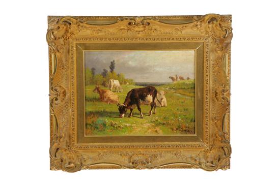 LANDSCAPE WITH CATTLE SIGNED ''A.