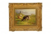 LANDSCAPE WITH CATTLE SIGNED '