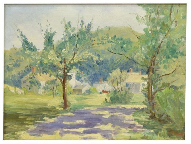 LANDSCAPE WITH COTTAGES OIL