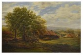 LANDSCAPE WITH COTTAGES PAINTI
