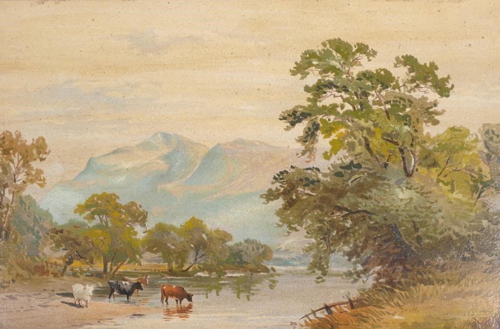 LANDSCAPE WITH COWS OIL ON