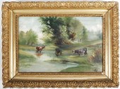 LANDSCAPE WITH COWS OIL ON CAN