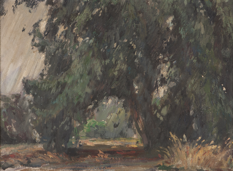 Landscape with tree oil on