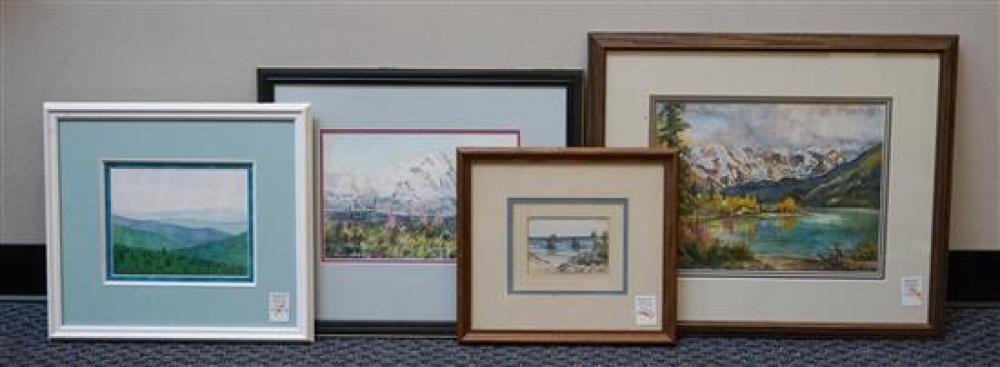 LANDSCAPES, FOUR WATERCOLORS,