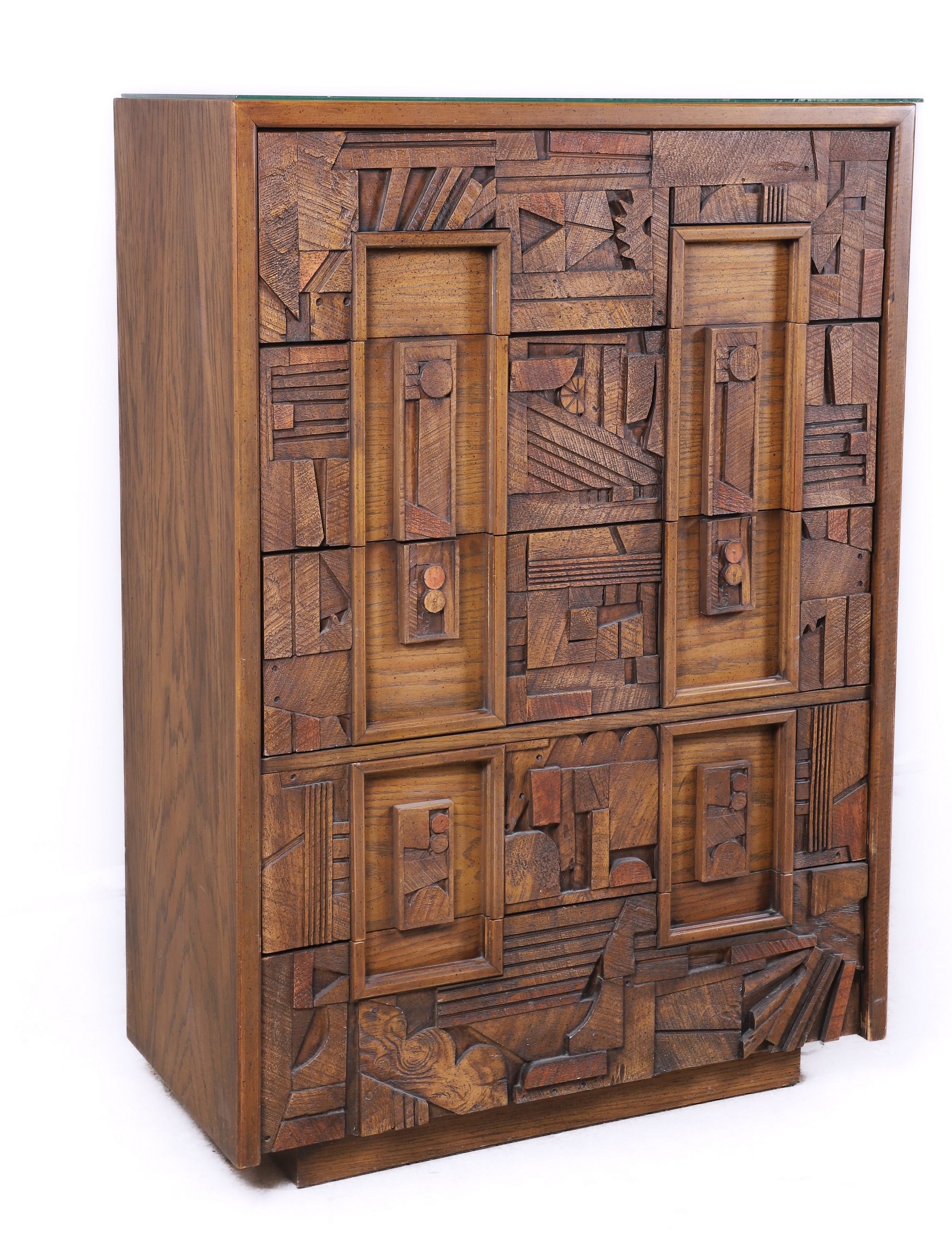 Lane Brutalist walnut high chest, 5