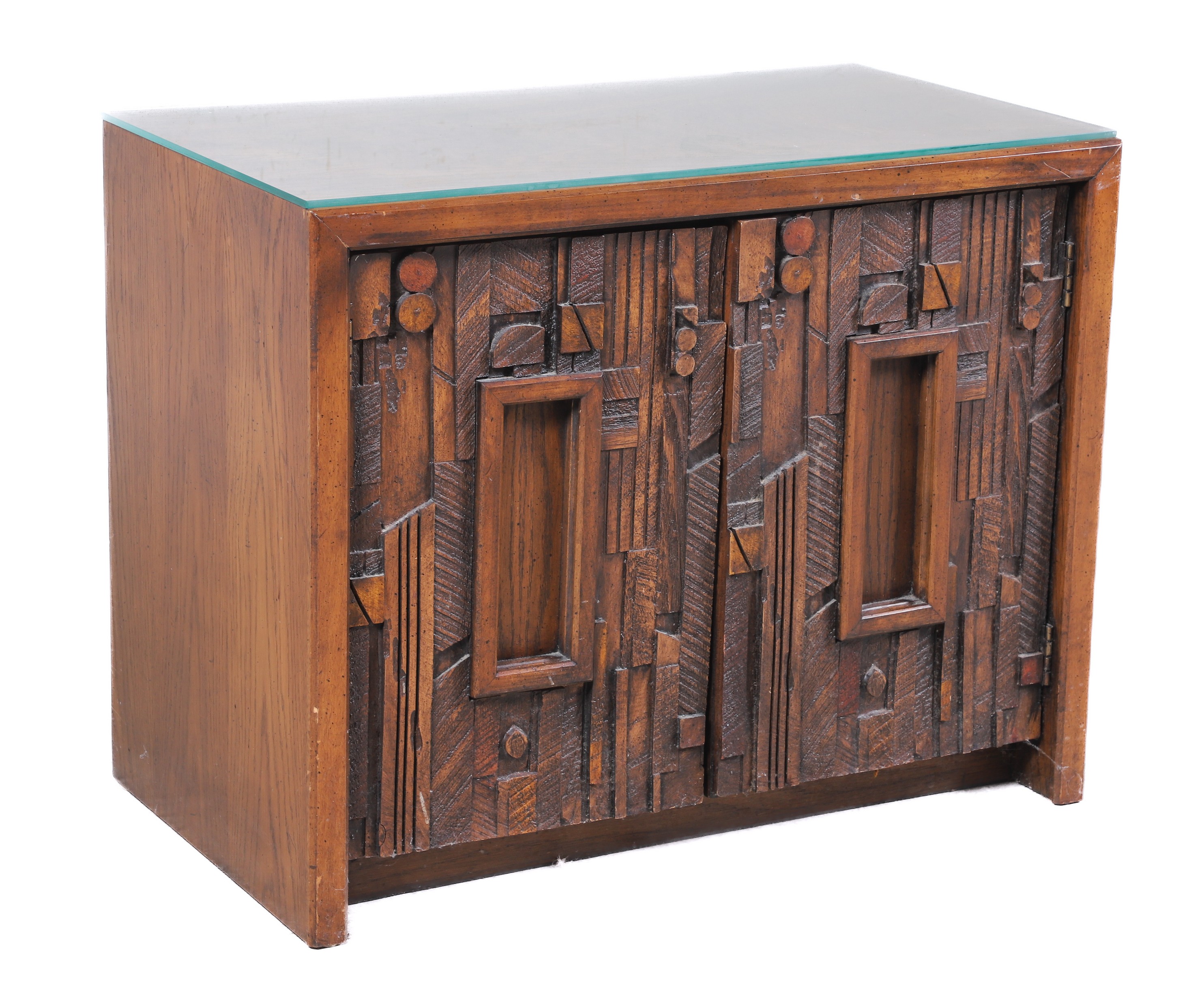 Lane Brutalist walnut nightstand,