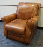 LANE TAN LEATHER RECLINER, PUN
