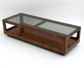LANE WALNUT AND SMOKED GLASS C