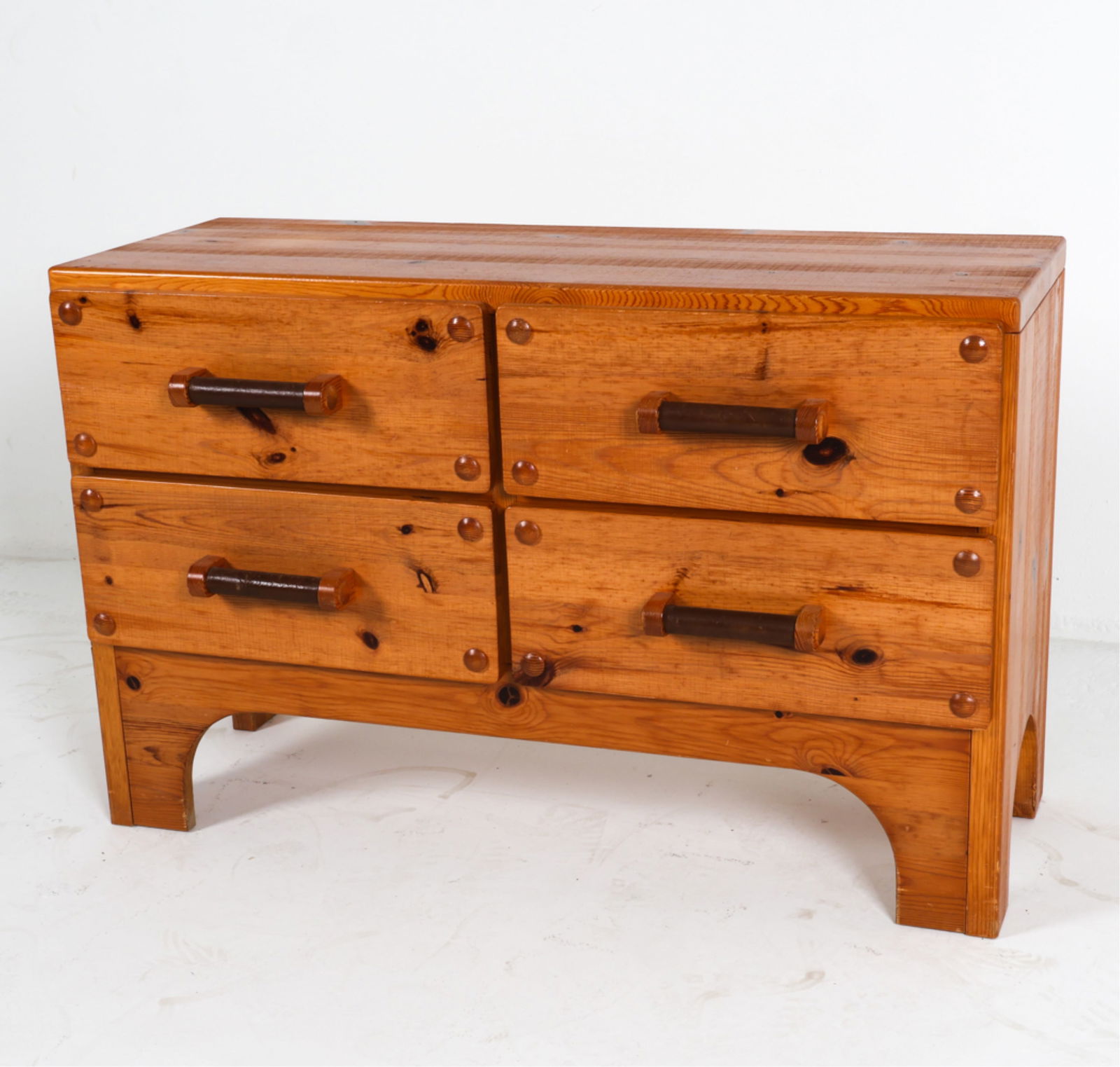 LANGSTROM BRUTALIST PINE CHEST OF